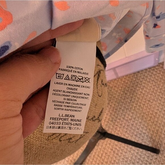 L.L. Bean Light Blue Floral Women's Button Down Shirt - Picture 5 of 7